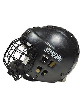 CCM Ice Hockey Helmet 2004 HT1s SIZE SMALL 6 3/8-7 BLACK with CCM Cage
